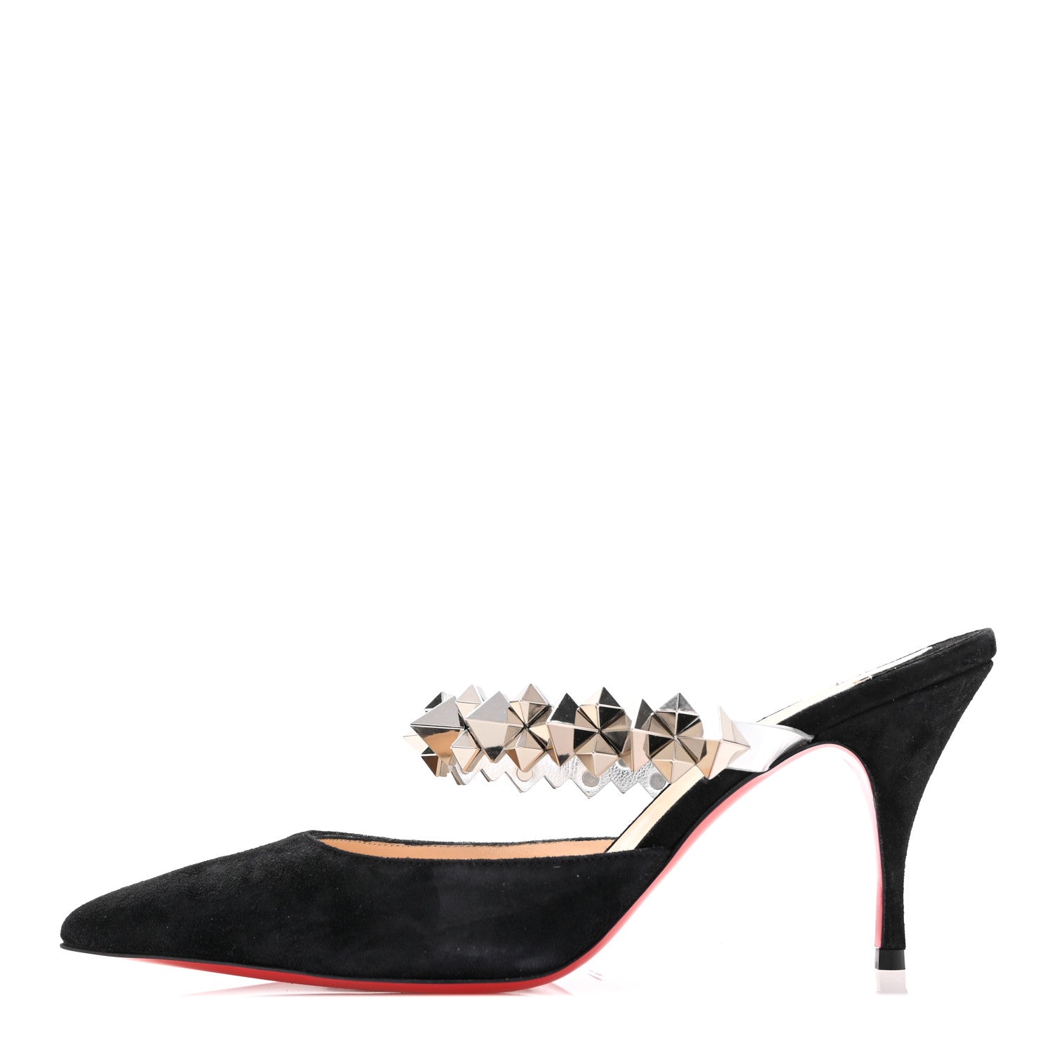 Christian Louboutin Veau Velours Specchio Planet Choc 80 Mule 35.5 Black 1 of 9