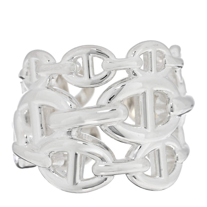 Hermes Sterling Silver GM Chaine d'ncre Enchainee Band Ring 53 6.5 1 of 4