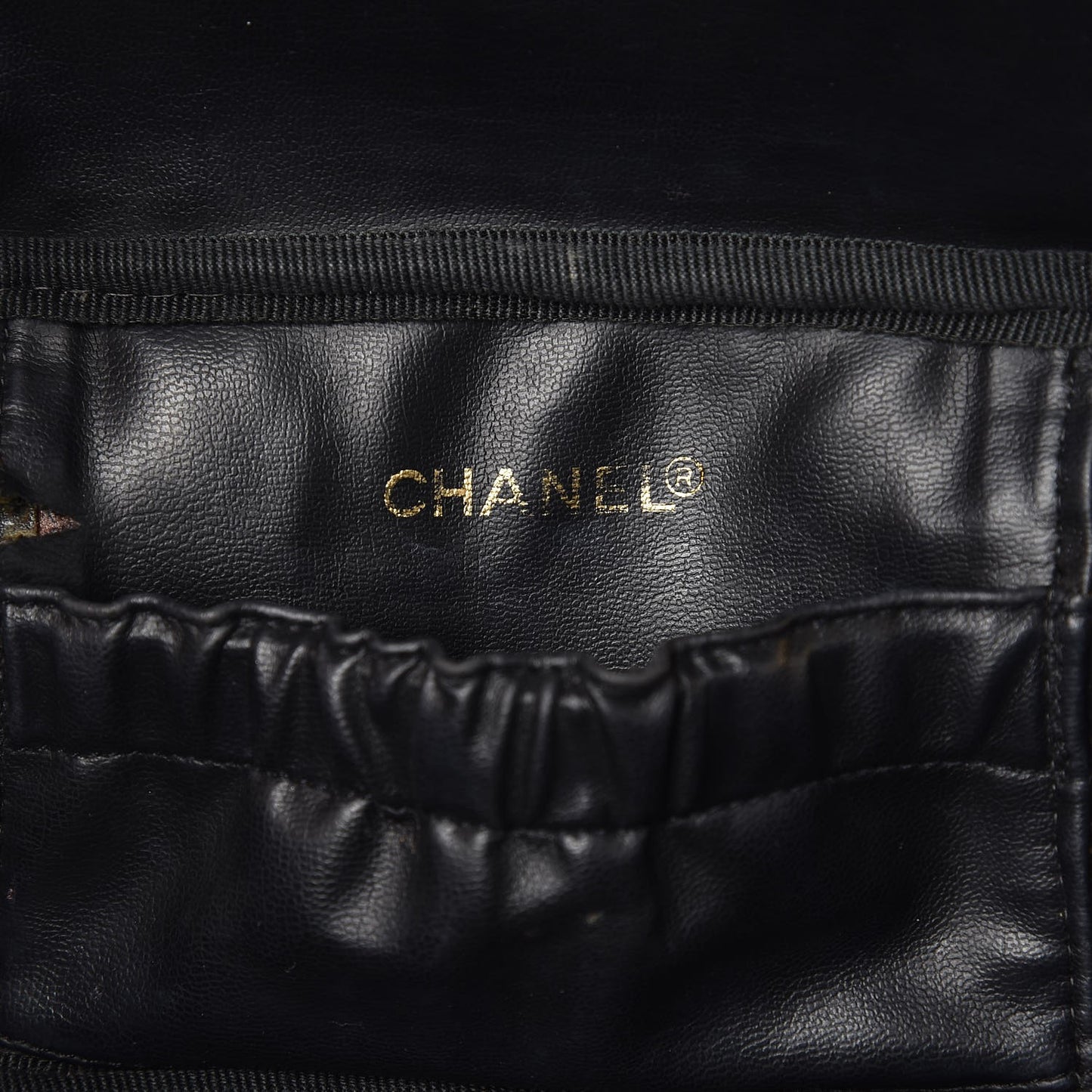 Lambskin Vanity Cosmetic Case Black