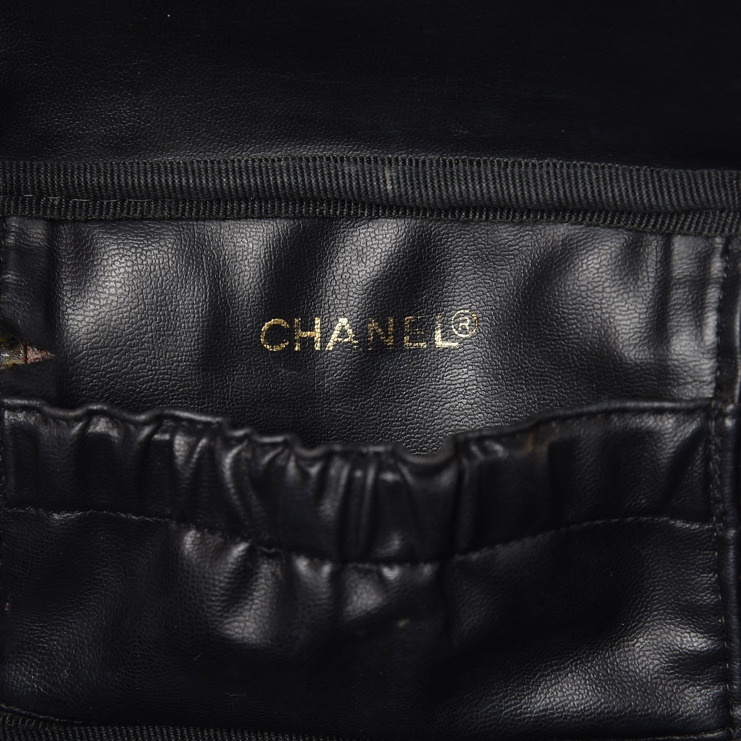 Chanel Lambskin Vanity Cosmetic Case Black 6 of 9