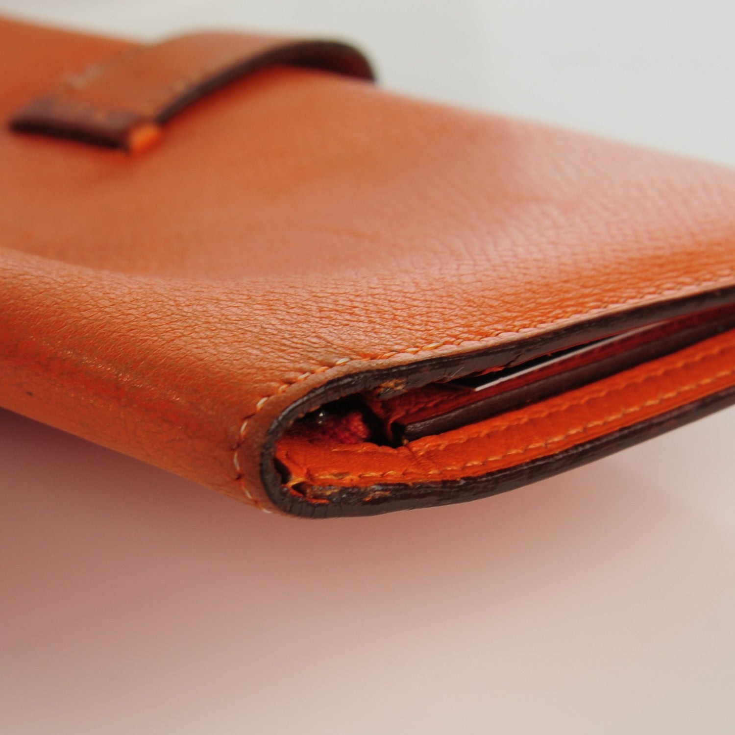 Hermes Epsom Bearn Gusset Wallet Orange 11 of 15