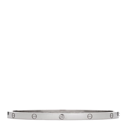 Cartier 18K White Gold Small LOVE Bracelet 18 1 of 8