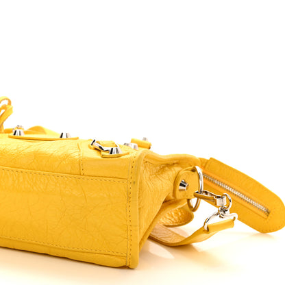 Balenciaga Agneau Classic Silver Hardware Mini City Yellow 10 of 10
