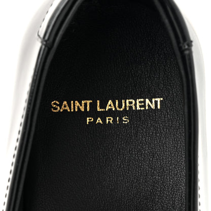 Saint Laurent Glazed Calfskin Le Loafer 15 Penny Slippers 40 Black 8 of 10