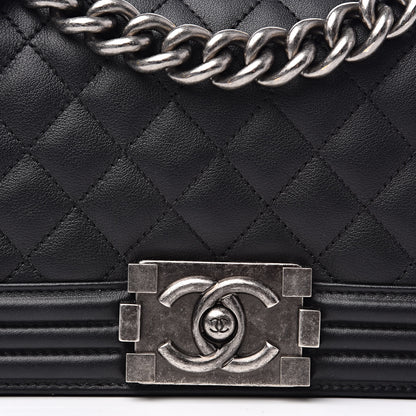Chanel Lambskin Quilted Small Boy Flap Black 12 of 13