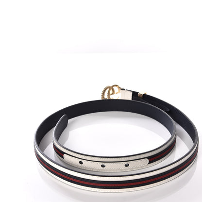 Gucci Calfskin Torchon Double G 20mm Belt 90 36 Off White Blue Red 5 of 9