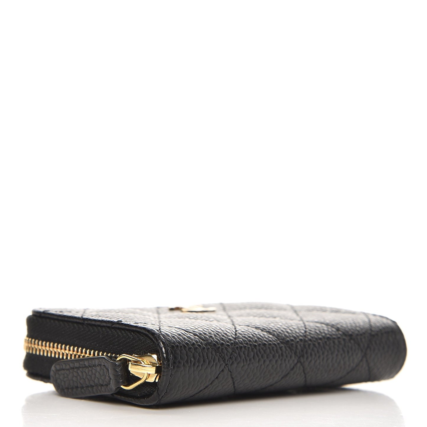 Caviar Quilted Zip Coin Purse Black
