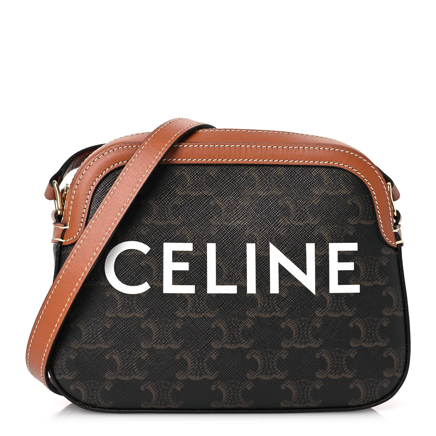 Celine Triomphe Canvas Small Camera Bag Tan 1 of 10