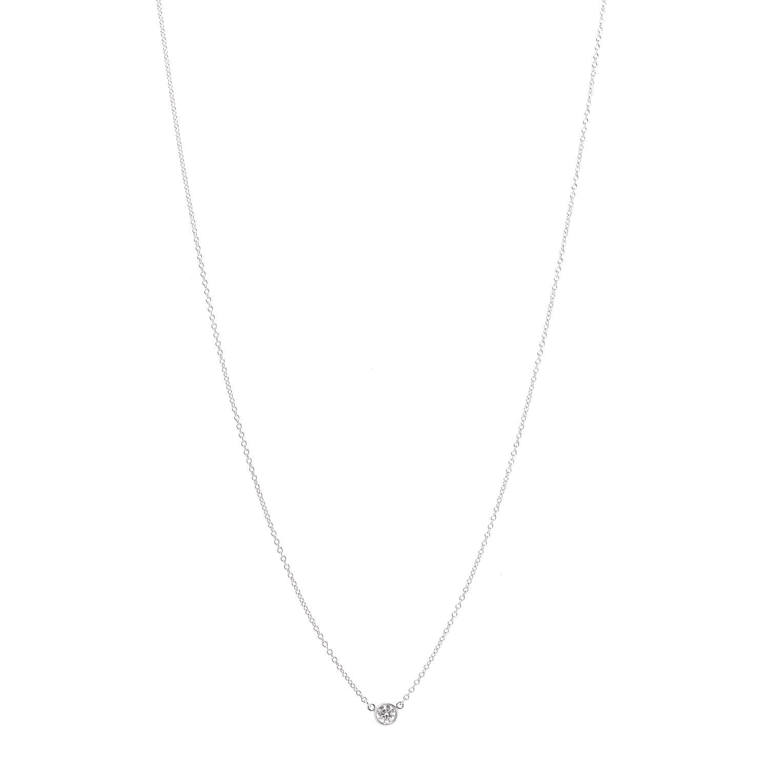 Tiffany Platinum Diamond .14ct Elsa Peretti Diamonds by the Yard Pendant Necklace 1 of 7