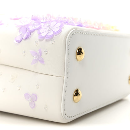 Louis Vuitton Calfskin Sequins Bubbly Floral Mini Capucines Optic White 8 of 9