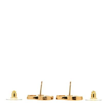 Chanel Metal CC Earrings Gold White 3 of 5