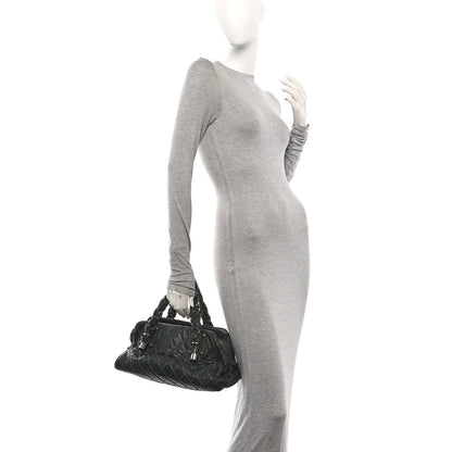Chanel Distressed Lambskin Lady Braid Bowler Grey 2 of 10