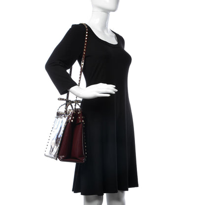 Valentino Garavani Patent Rockstud Flip Lock Tote Rubin 2 of 11