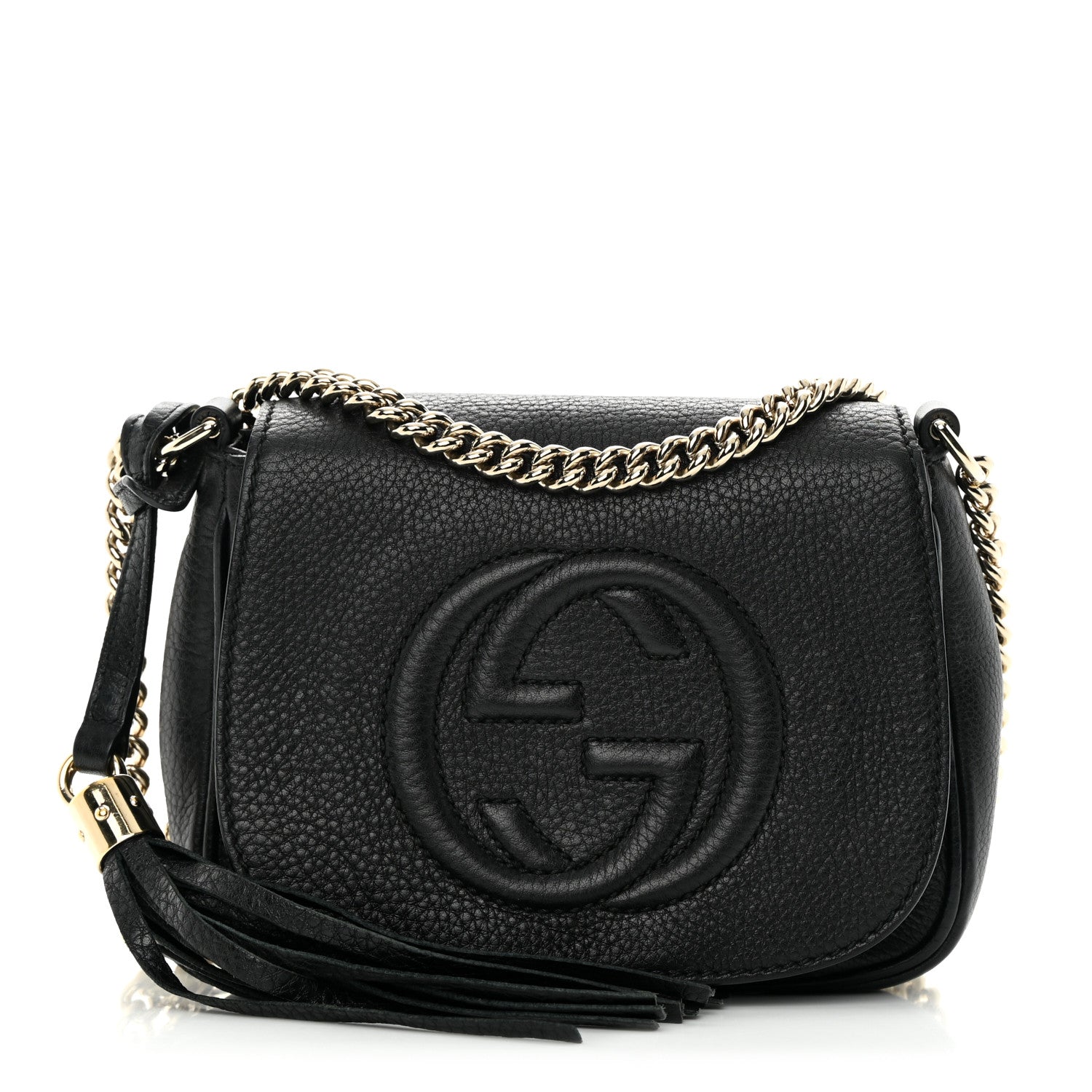 Gucci Pebbled Calfskin Small Soho Flap Crossbody Black 1 of 17