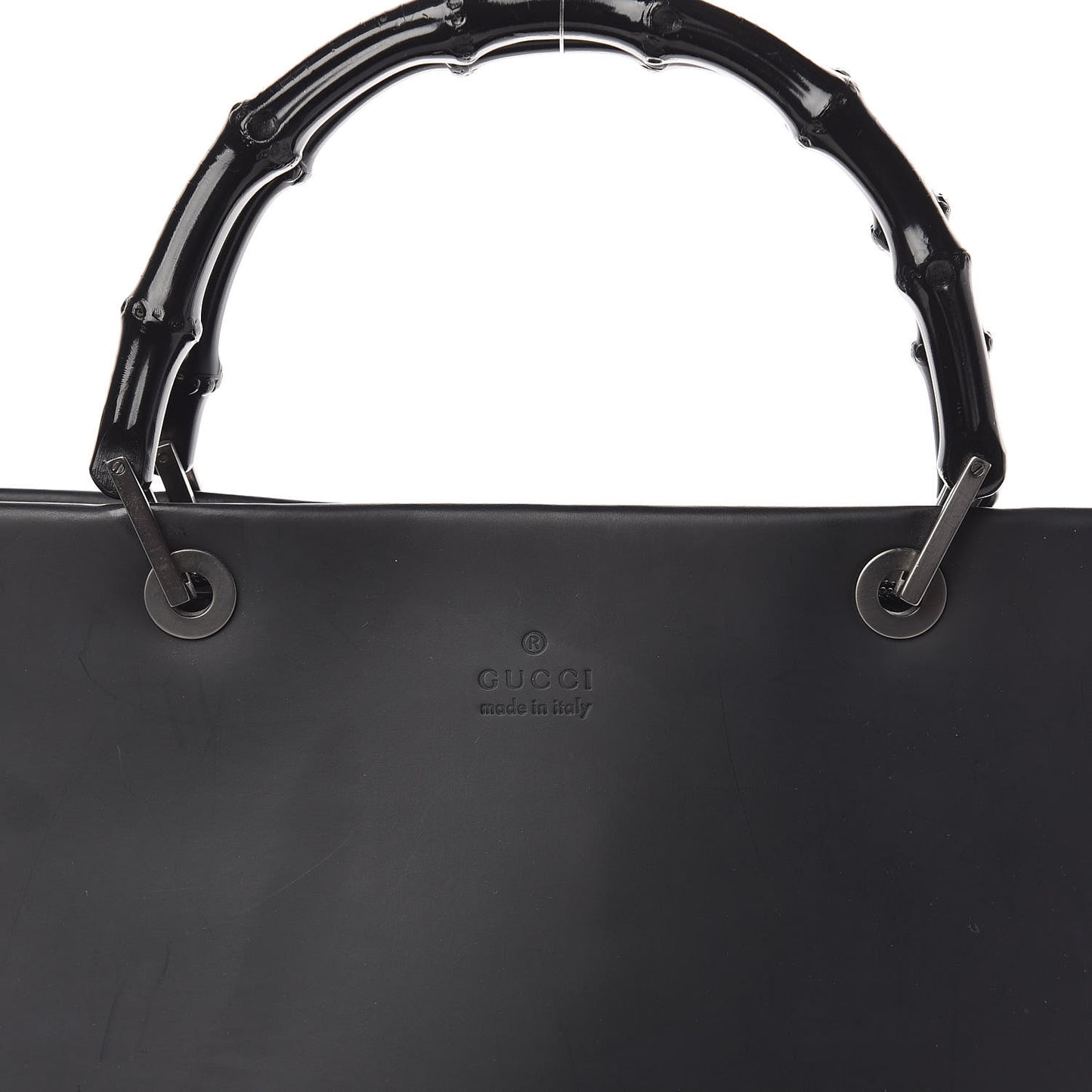 Calfskin Monogram Bamboo Handle Bag Black