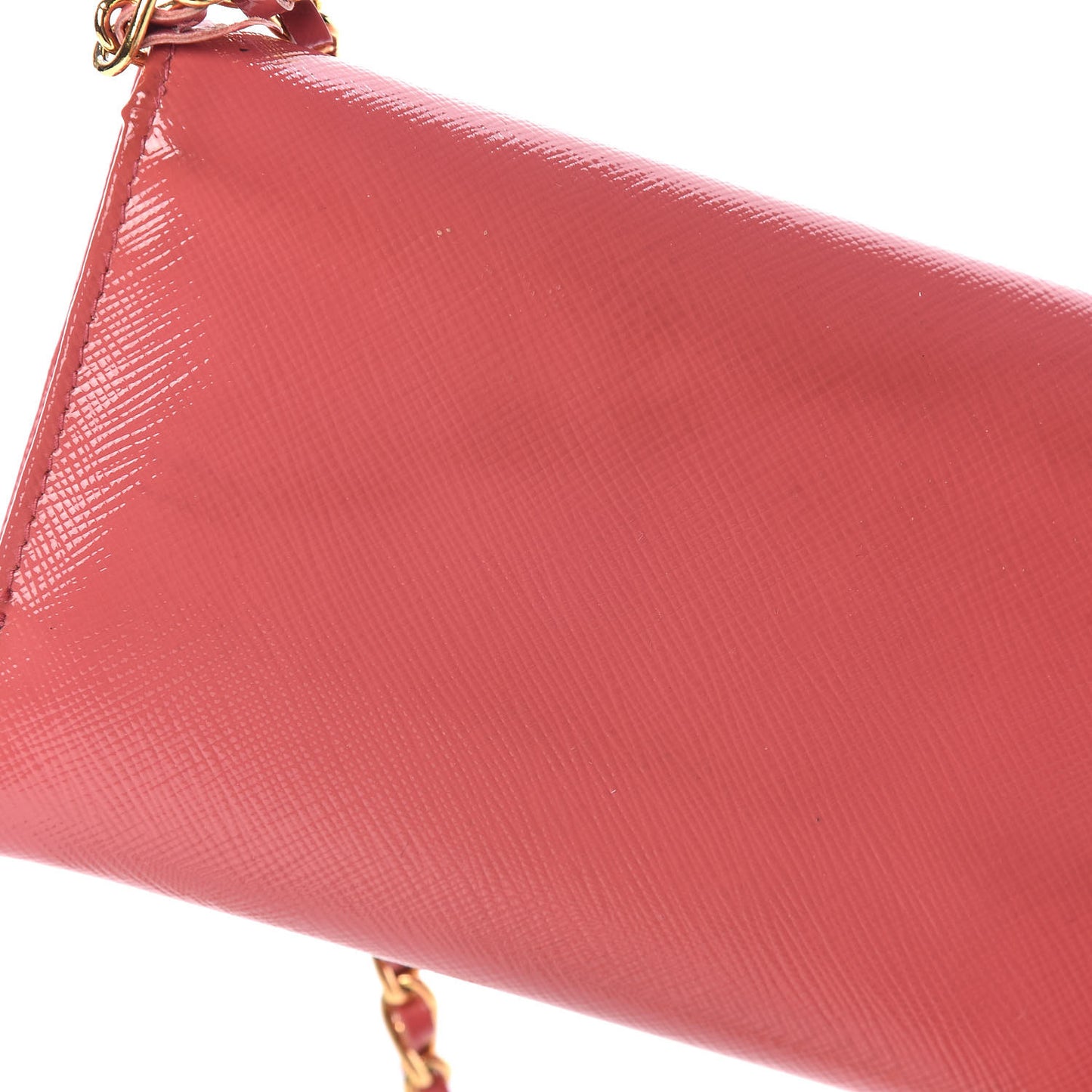 Saffiano Vernice Metal Oro Chain Wallet