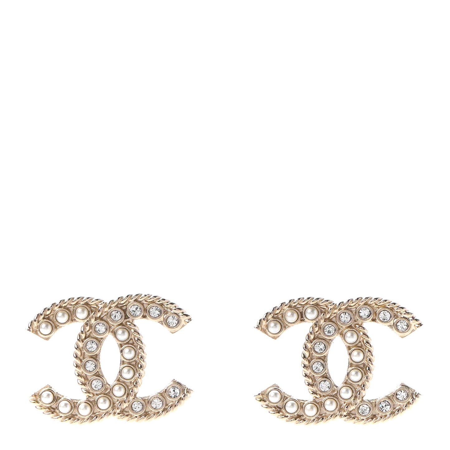Pearl Crystal April In Paris CC Earrings Light Gold