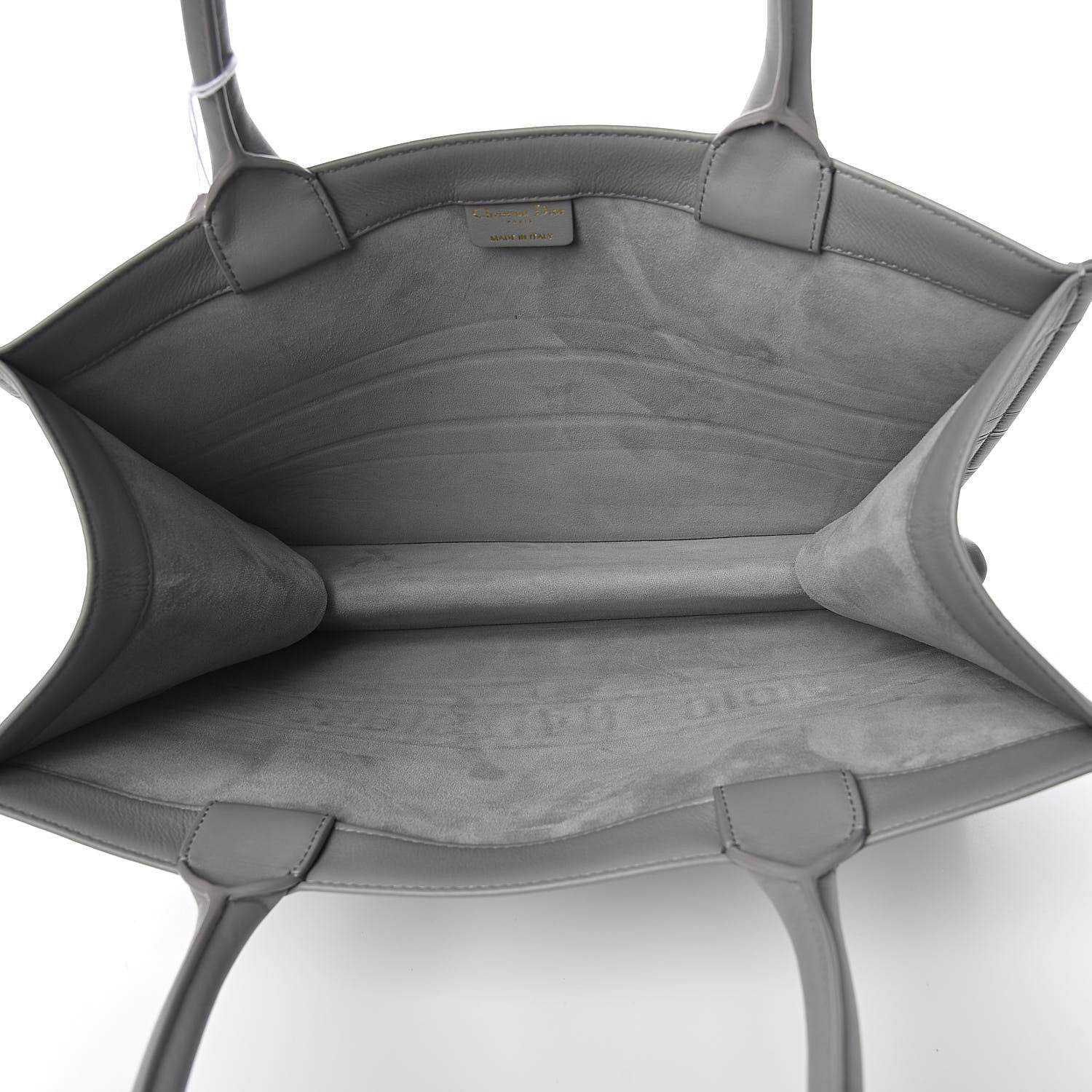 Christian Dior Calfskin Embossed Medium Book Tote Grey Stone 5 of 13