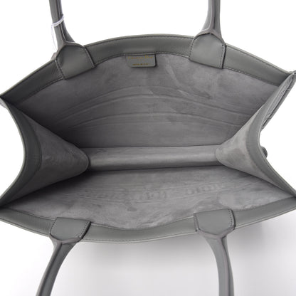 Christian Dior Calfskin Embossed Medium Book Tote Grey Stone 5 of 13