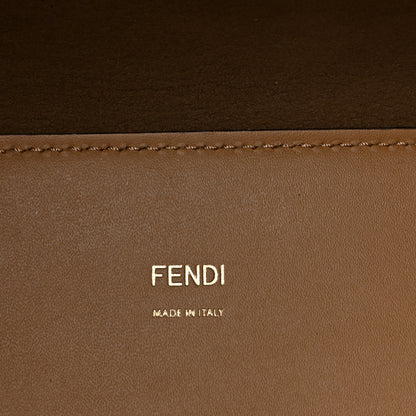 Fendi Vitello King Plexiglass Logo Embossed Medium Fendi Sunshine Shopper Tote Miele Scuro 6 of 9