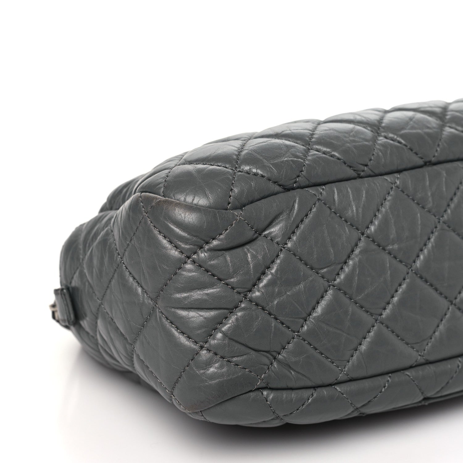 Chanel Aged Calfskin Quilted Medium Reissue Camera Case Grey 8 of 10
