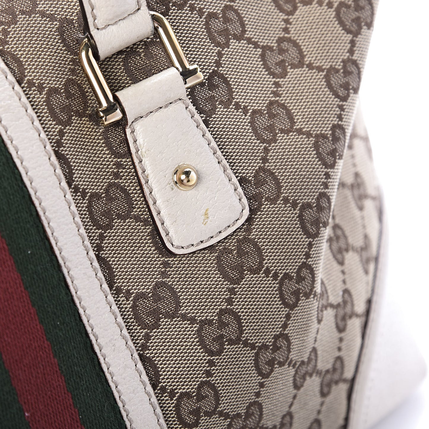 Monogram Web Large Treasure Boston Tote Beige