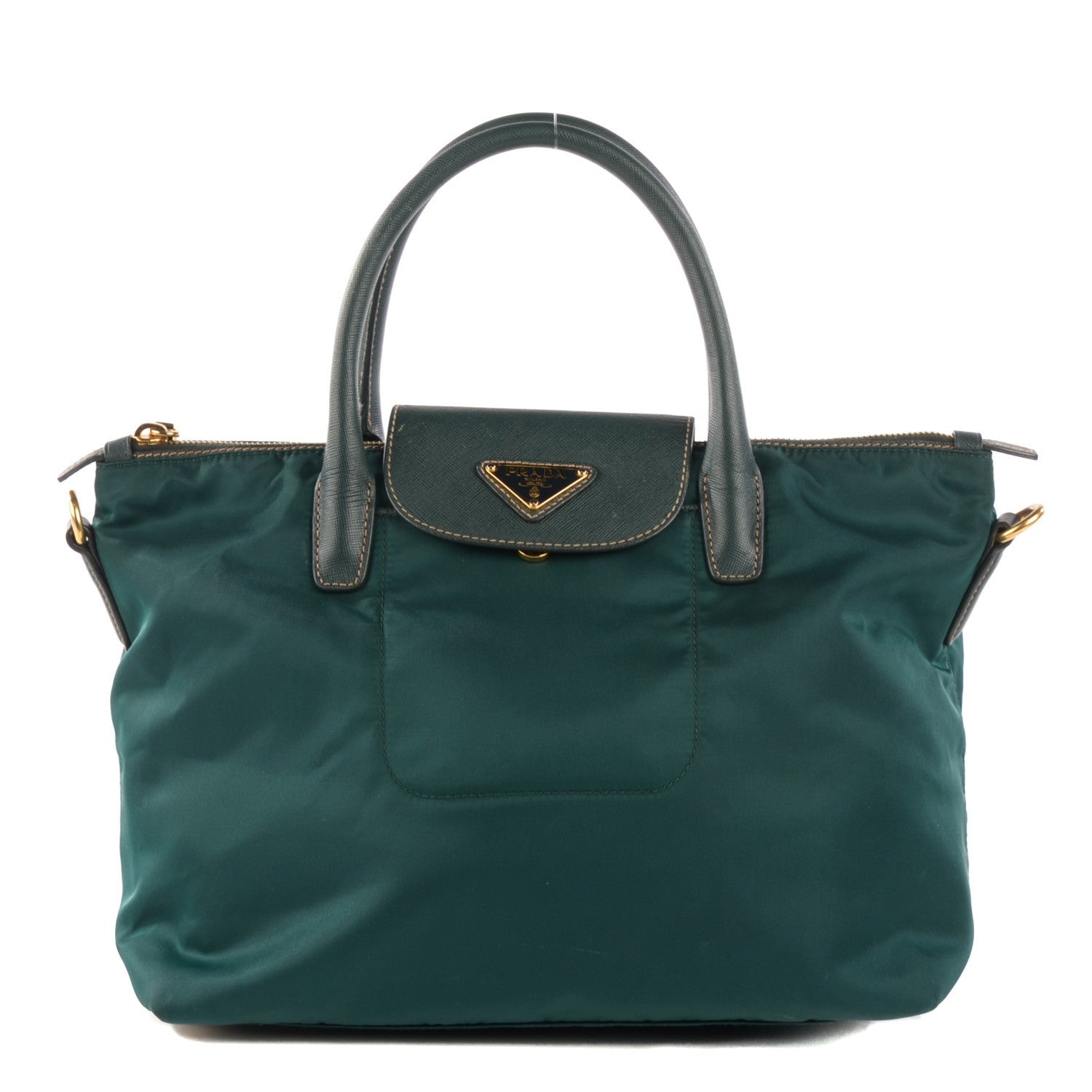 Prada Saffiano Tessuto Nylon Tote Petrolio 1 of 9