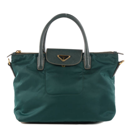 Prada Saffiano Tessuto Nylon Tote Petrolio 1 of 9