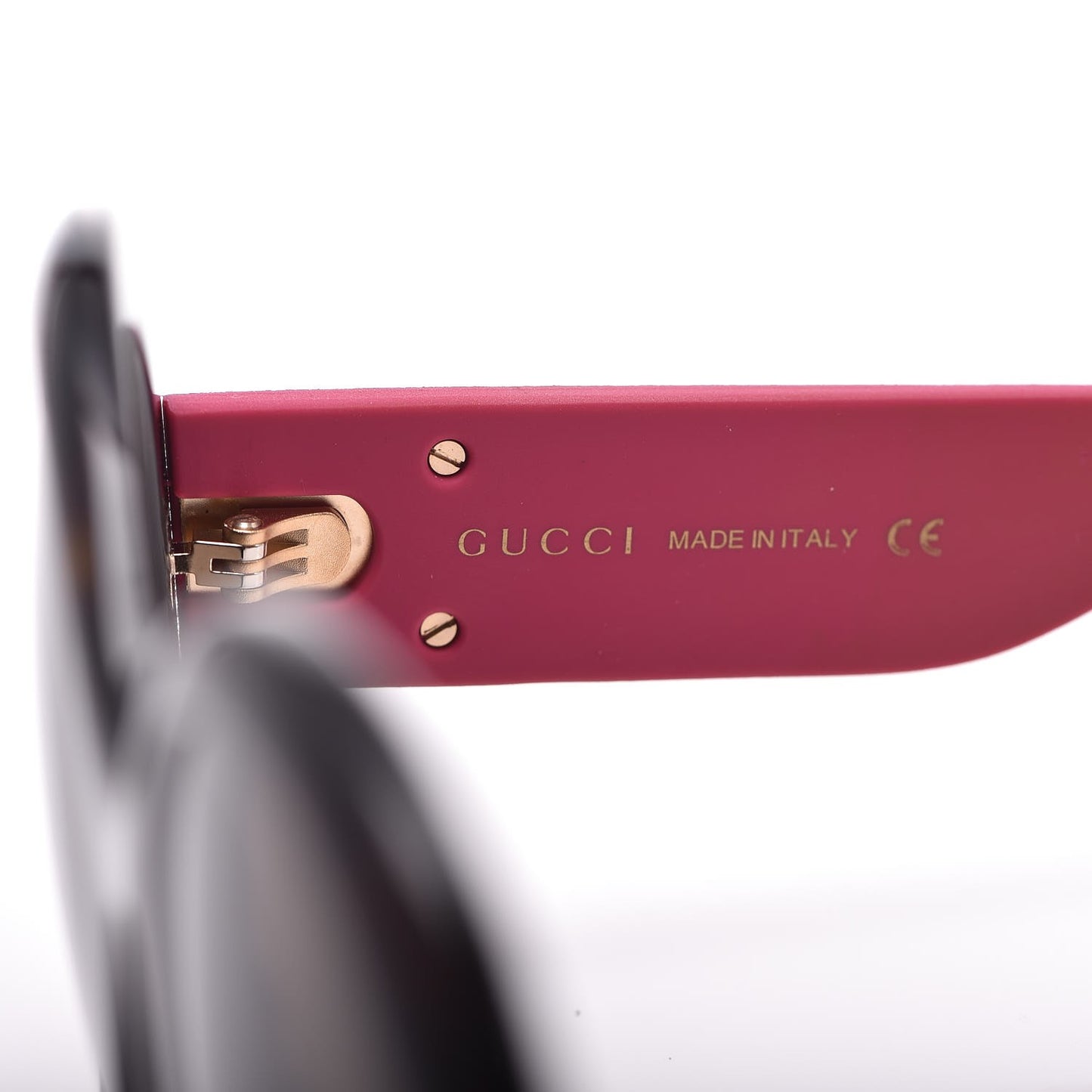 Acetate Round GG0101S Glitter Sunglasses Havana Pink