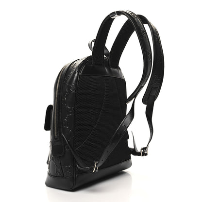 Gucci Calfskin GG Tennis Embossed Backpack Black 2 of 10