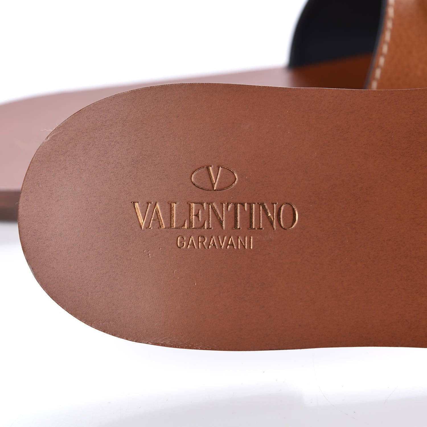 Valentino Garavani Grainy Cowhide Vlogo Flat Slide Sandals 39 Cuoio 7 of 10