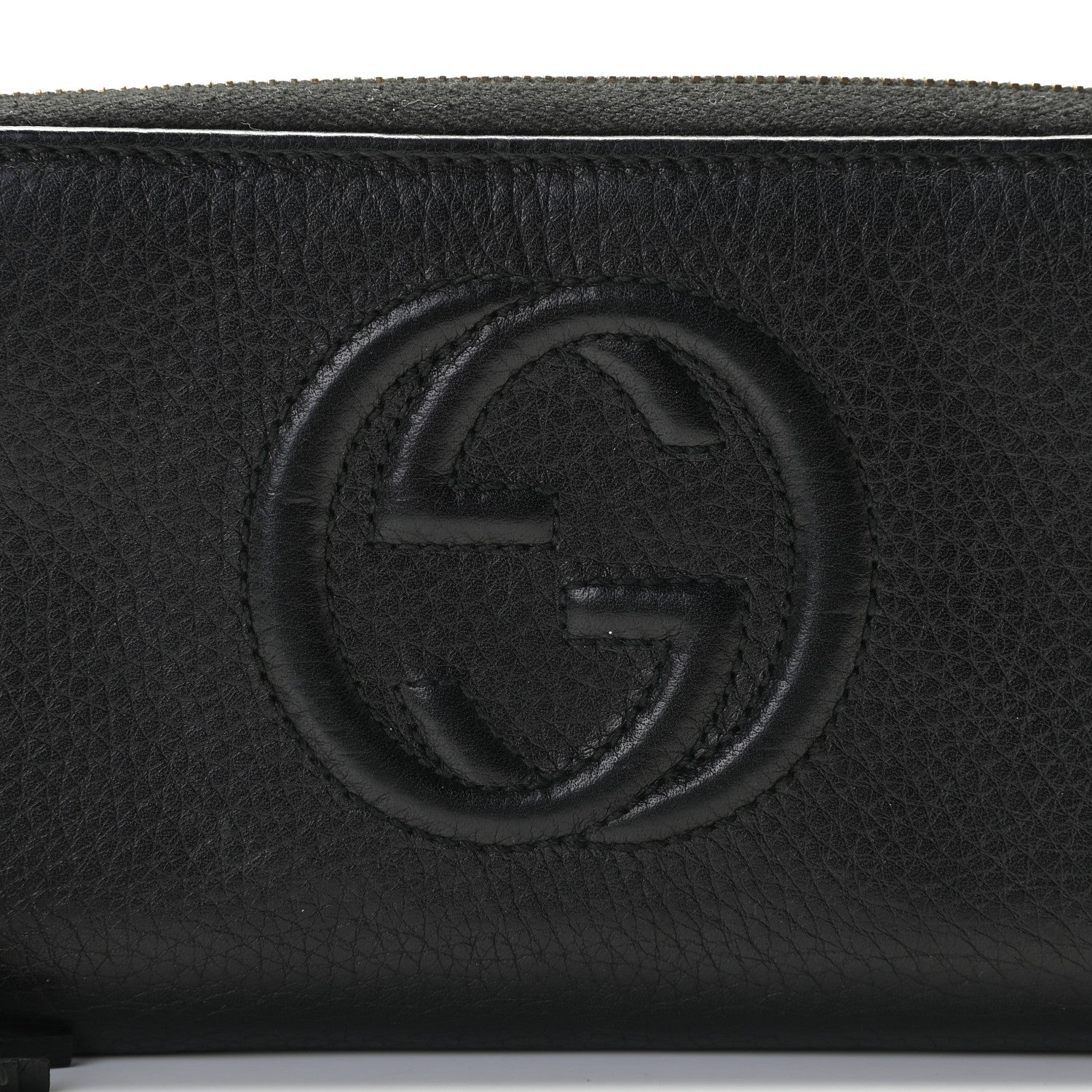 Gucci Pebbled Calfskin Soho Zip Around Wallet Black 9 of 10