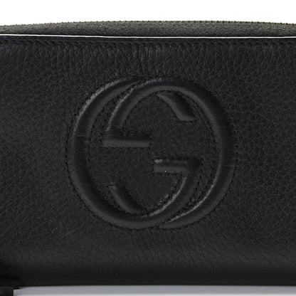 Gucci Pebbled Calfskin Soho Zip Around Wallet Black 9 of 10