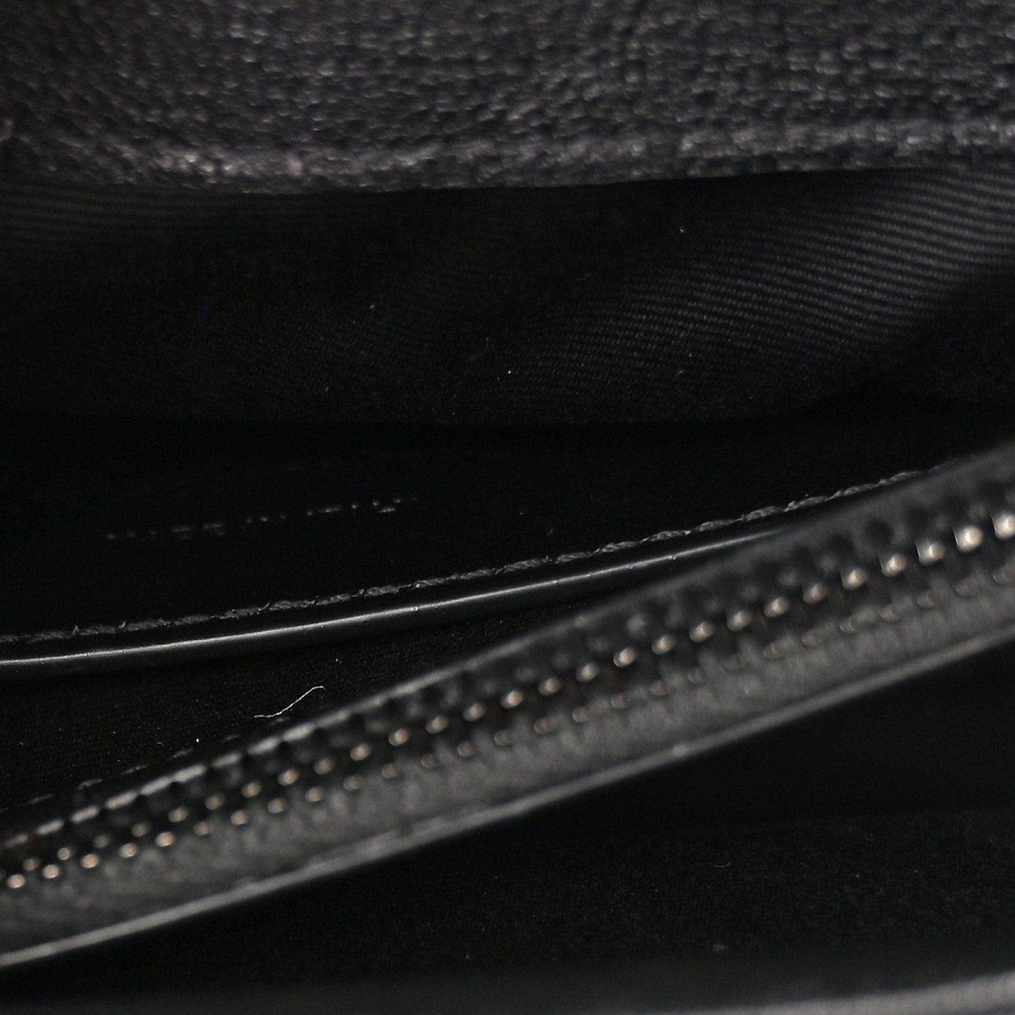 Sheepskin Matelasse Chevron Monogram Monochrome Medium College Bag Black