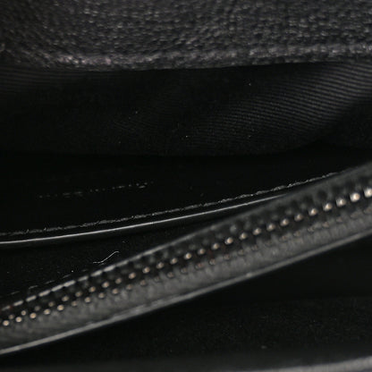 Saint Laurent Sheepskin Matelasse Chevron Monogram Monochrome Medium College Bag Black 8 of 12