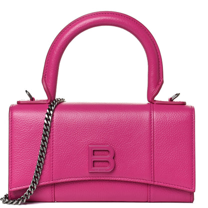 Balenciaga Grained Calfskin Tonal B Hourglass Top Handle Crossbody Phone Holder Fuchsia 6 of 10