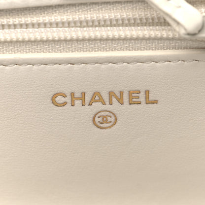 Chanel Lambskin Quilted Trendy CC Wallet On Chain WOC White 6 of 12