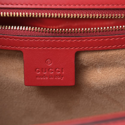 Gucci Calfskin Medium Sylvie Top Handle Bag Hibiscus Red 6 of 12