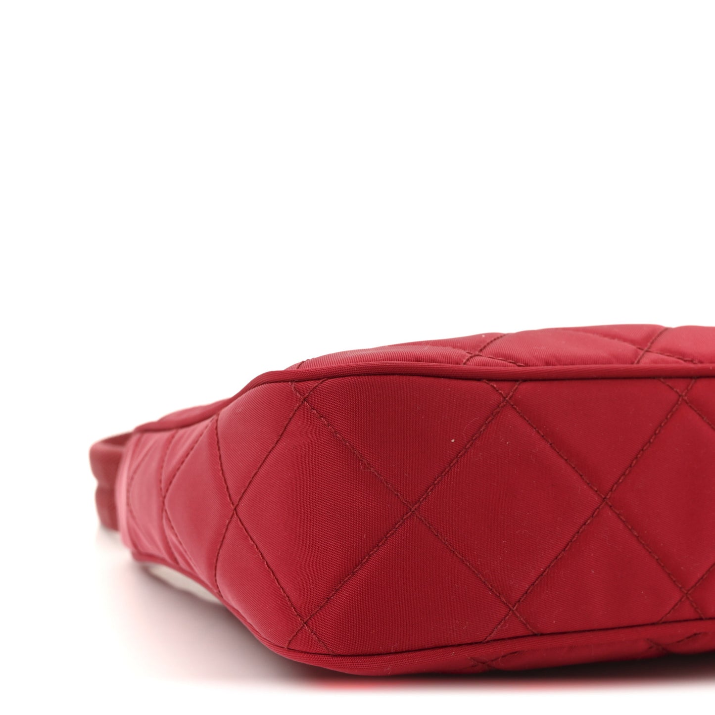 Tessuto Nylon Impuntu Quilted Shoulder Bag Cherry