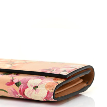 Gucci Calfskin Blooms Print Continental Wallet Pink Apricot Multicolor 8 of 9