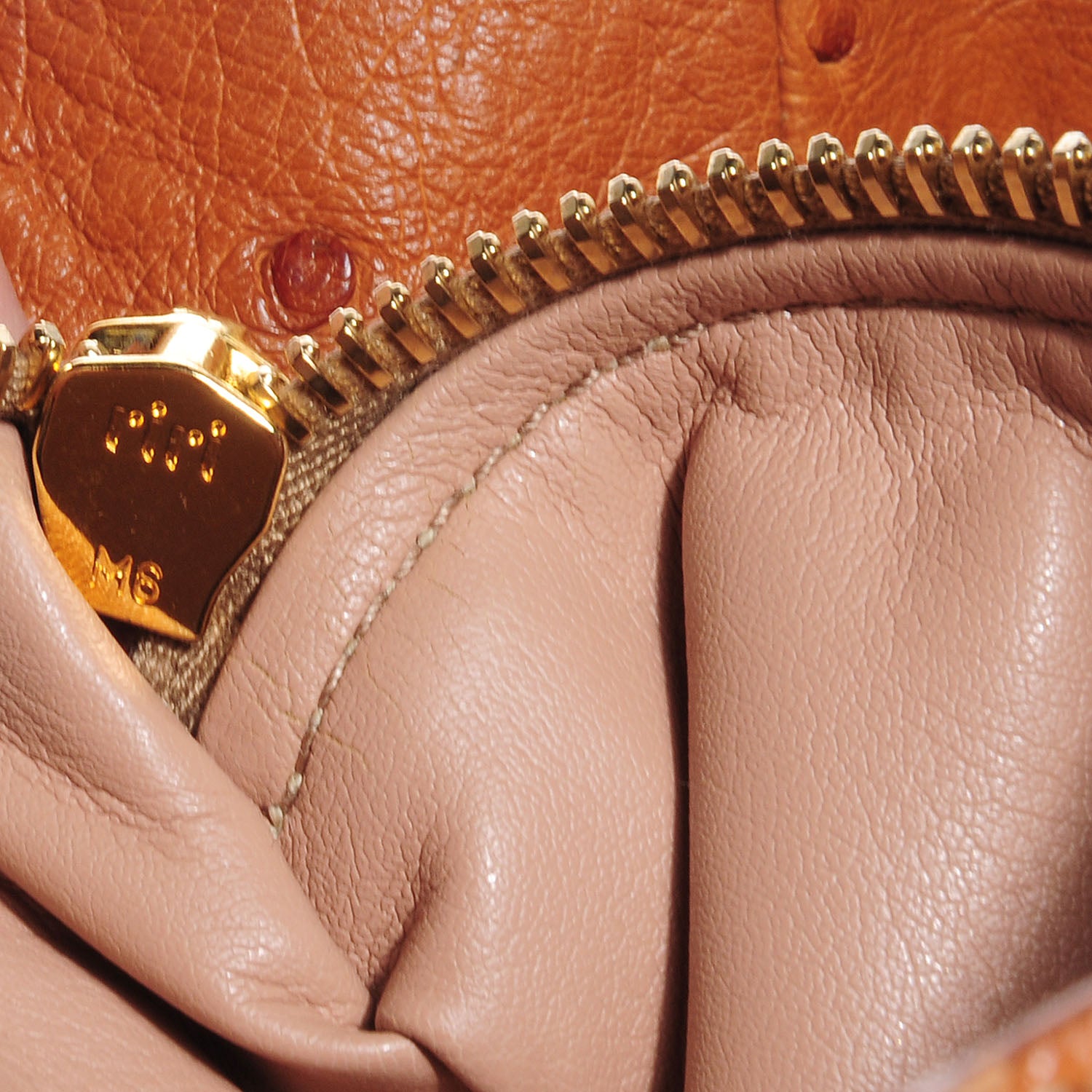 Prada Ostrich Executive Tote Cognac 10 of 12