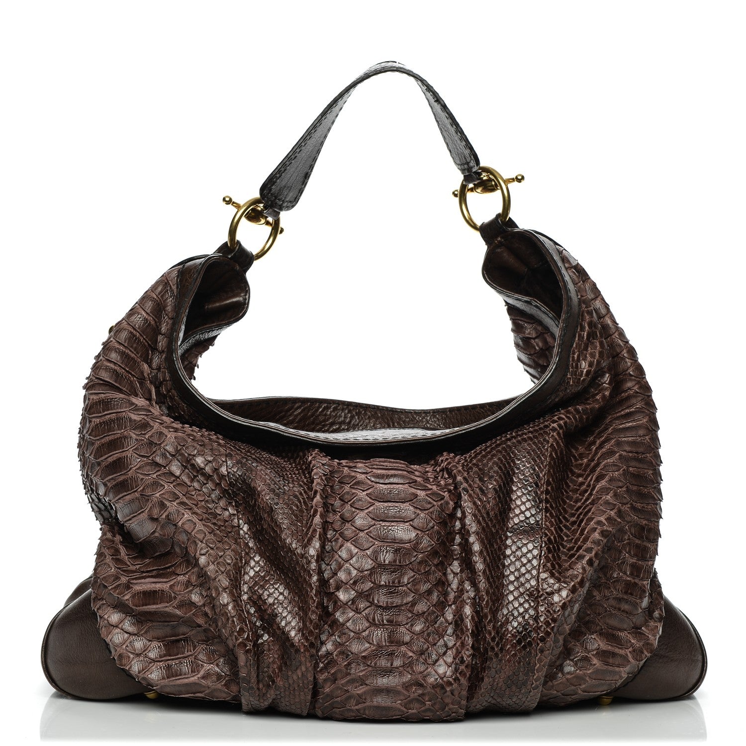 Gucci Python Large Jockey Hobo Brown 1 of 12