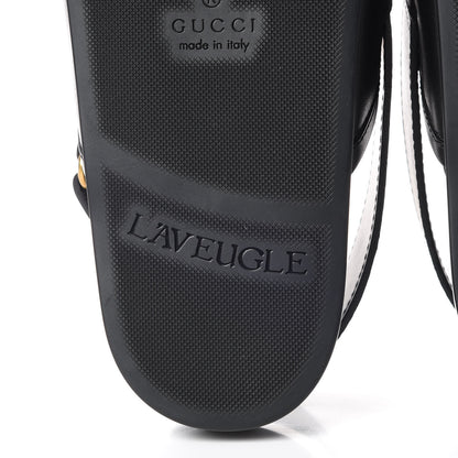 Gucci Calfskin Mens Horsebit River Slingback Slippers 7 Black 6 of 10