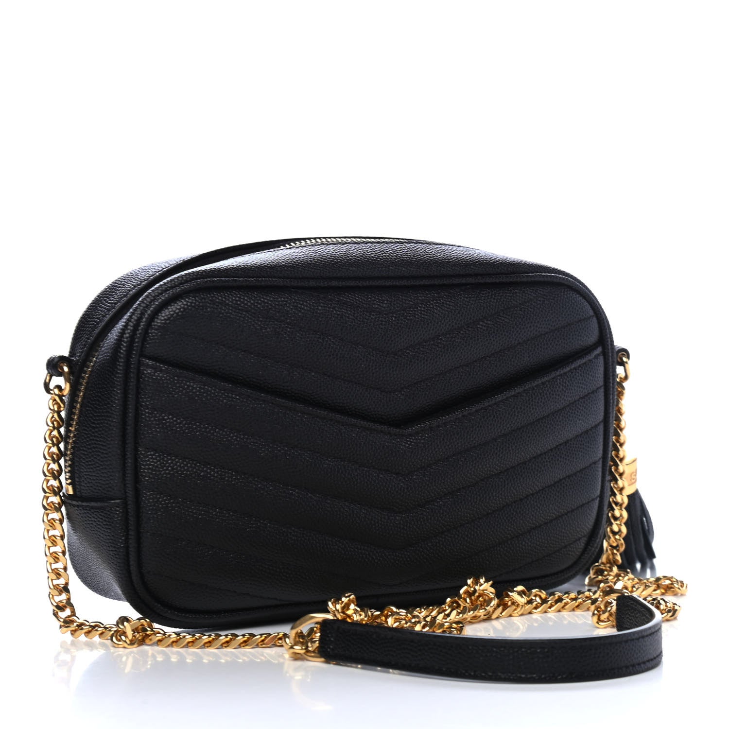 Saint Laurent Grain De Poudre Matelasse Monogram Mini Lou Camera Bag Black 2 of 4