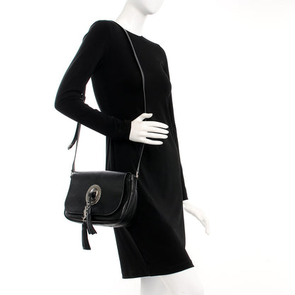 Saint Laurent Calfskin Tassel Saddle Bag Black 2 of 7