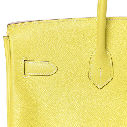 Hermes Epsom Candy Birkin 35 Lime Gris Perle 21 of 33