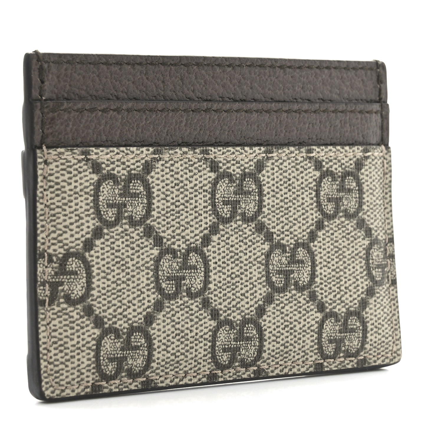 GG Supreme Monogram Ophidia Card Holder Brown