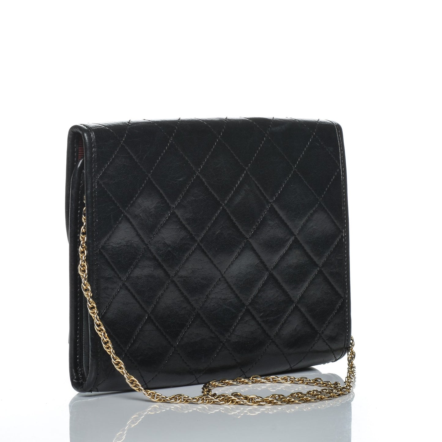 Lambskin Quilted Mini Evening Flap Black