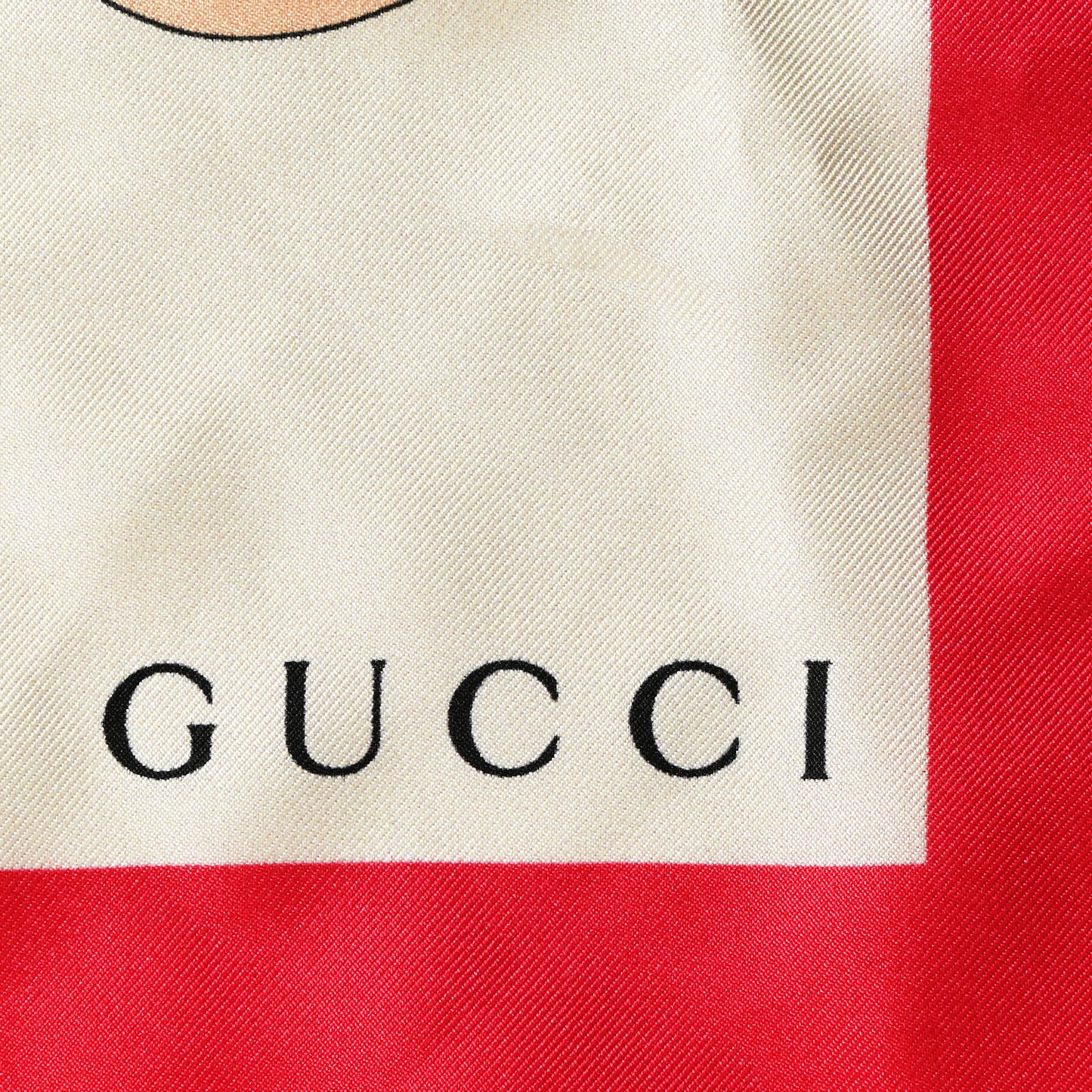 Silk Flora Gothic Square Scarf Ivory Red