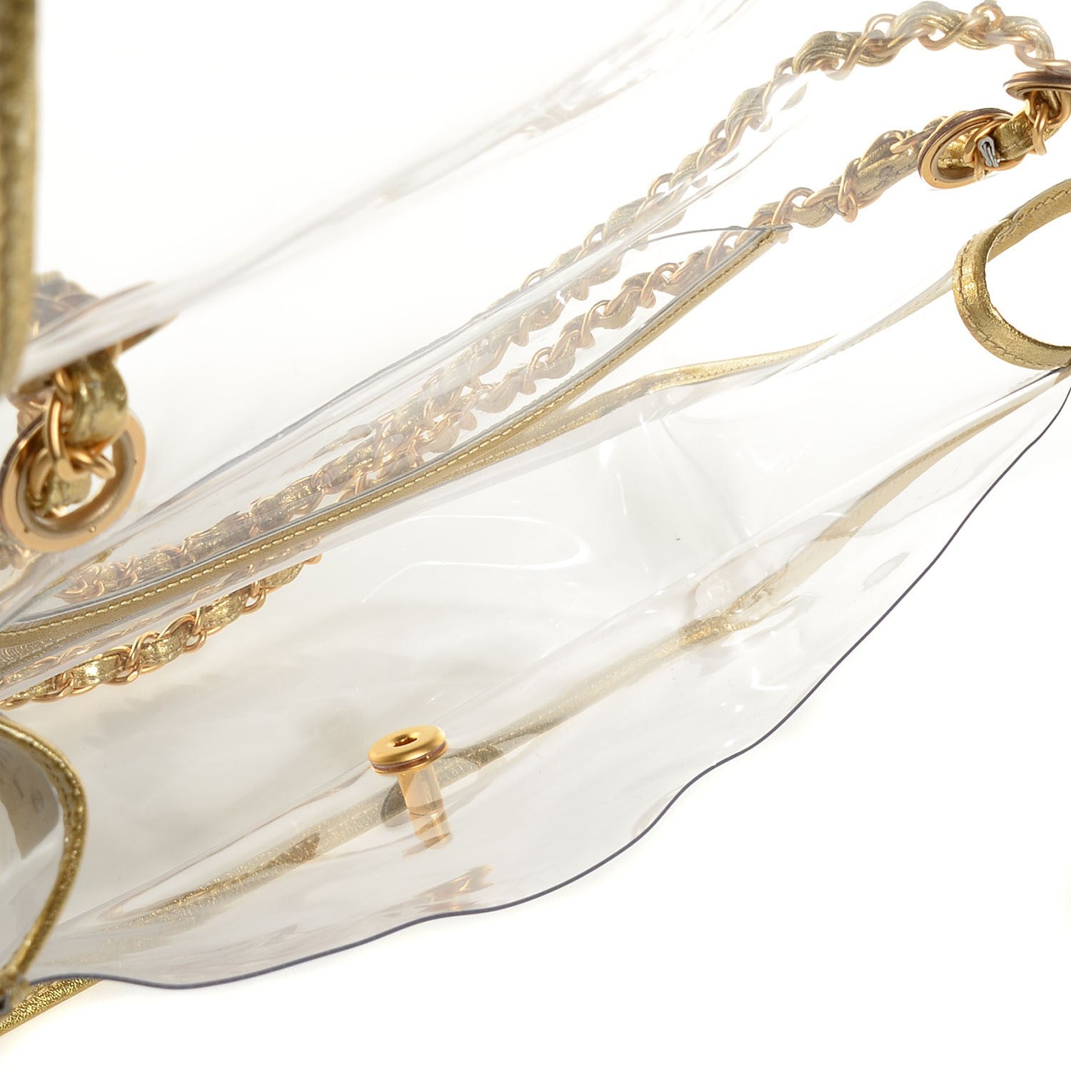 Chanel Vinyl Naked Classic Large Flap Gold 5 of 9